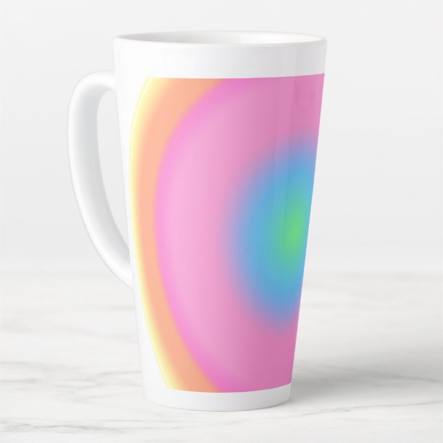 Positive Vibrations - Colourful Radial Gradient   Latte Mug (Left Angle)