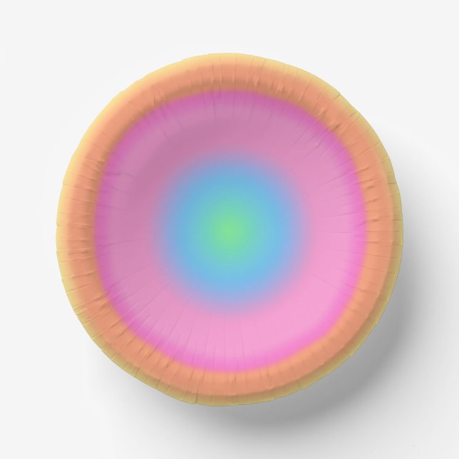 Positive Vibrations - Colourful Radial Gradient Paper Plate (Front)