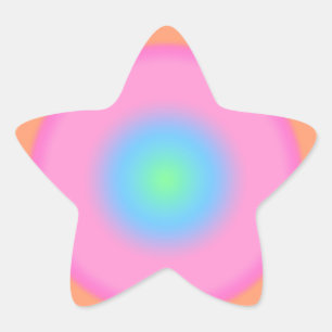 Positive Vibrations - Colourful Radial Gradient   Star Sticker