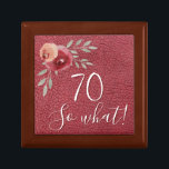 Positive Watercolor Roses Floral 70th Birthday  Gift Box<br><div class="desc">Positive Watercolor Roses Floral 70th Birthday with Quote 70 so what gift box. Motivational and positive gift for a woman. The design features a positive and funny quote 70 so what in modern script and beautiful watercolor roses and twigs on a red leather print. The box is a great gift...</div>