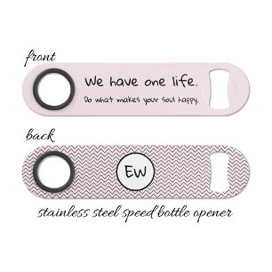 Positive words add initials pink bar key
