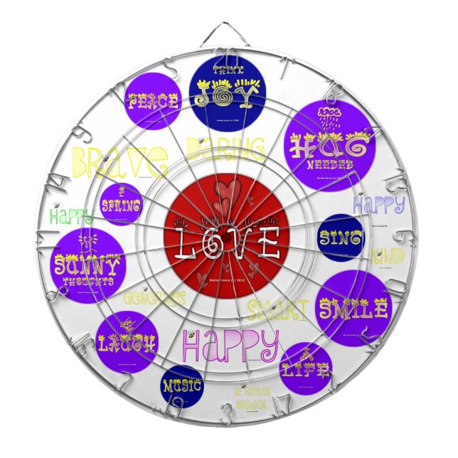 Positive Words - Custom Dart Board (Front)