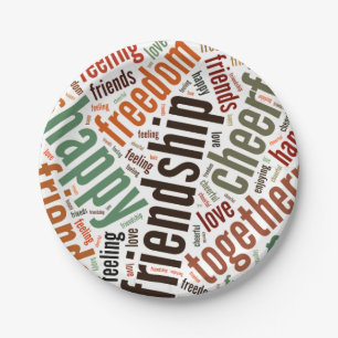 Positive words design paper plate