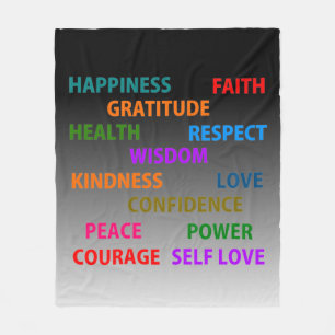 Positive words fleece blanket
