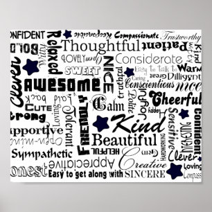 Positive words typography poster