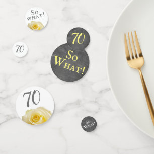 Positive Yellow Rose Chalkboard 60th Birthday Confetti