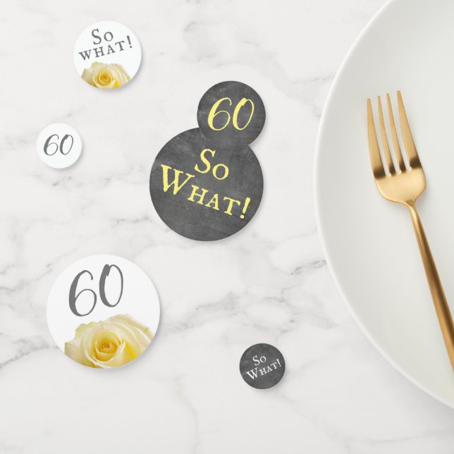 Positive Yellow Rose Chalkboard 60th Birthday Confetti (Group)