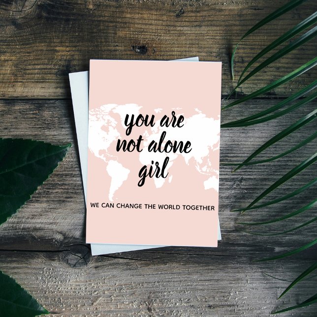 Positive You Are Not Alone Girl Motivation Quote Holiday Card (Creator Uploaded)