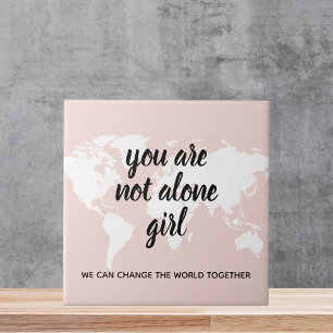 Positive You Are Not Alone Girl Motivation Quote Tile