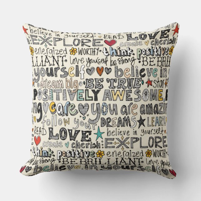 positively awesome throw pillow (Front)