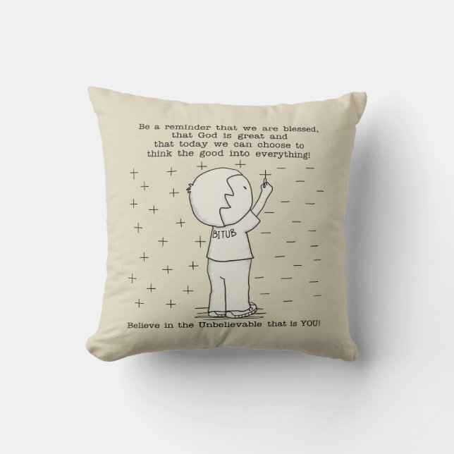 Positively Blessed Throw Pillow (Front)
