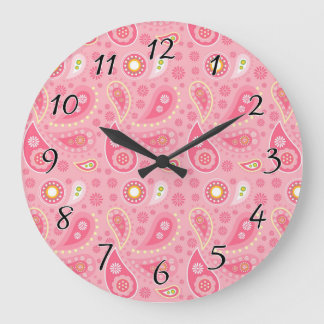 Positively Pink Paisley Large Clock