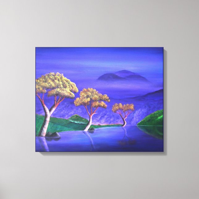 Positivitree For Yoko Abstract Imaginary Lake Canvas Print (Front)