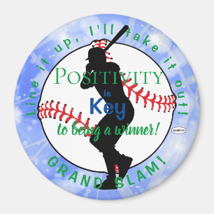 Positivity Baseball Magnet Light Blue HAMbyWG