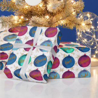 Positivity bauble gift wrapping paper roll