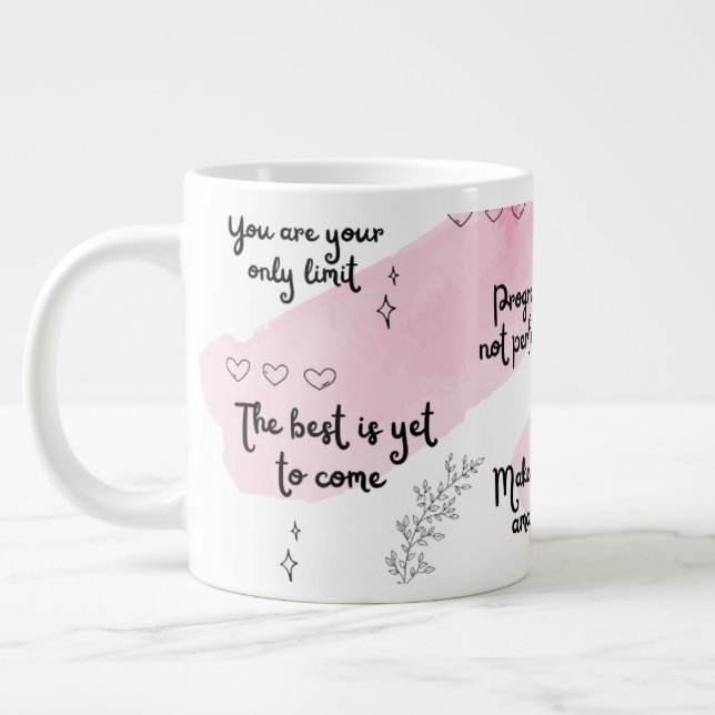 Positivity Boost Pink Specialty Mug (Left)