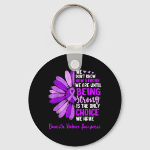 Positivity Domestic Violence Awareness Ribbon Keychain
