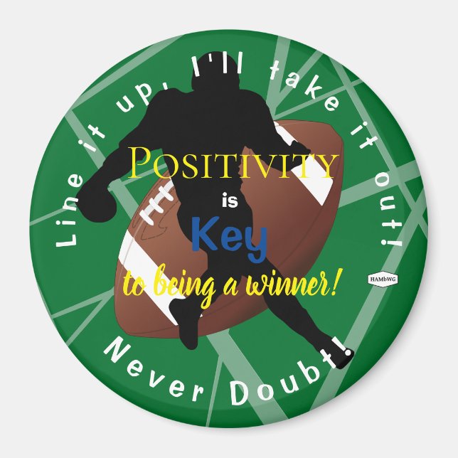 Positivity Football Magnet Green HAMbyWG (Front)