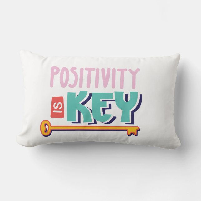 positivity is the key design  lumbar pillow (Front)