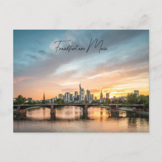 Poskarte Frankfurt , skyline at sunset Postcard