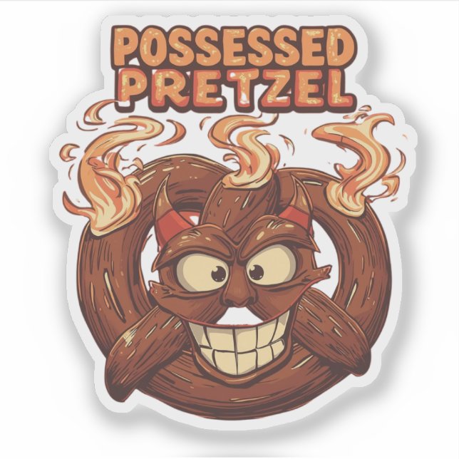Possessed Pretzel Funny Halloween Pretzel Pun (Front)