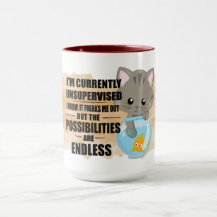 Possibilities Are Endless Naughty , Funny Cute Cat Mug