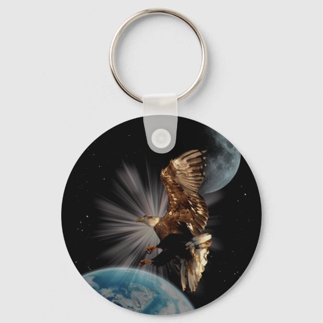 "POSSIBILITIES" Bald Eagle Motivational Gifts Keychain (Front)