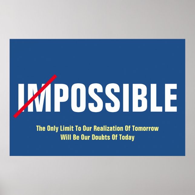 Possibilities Inspirational Positive Thinking Poster (Front)