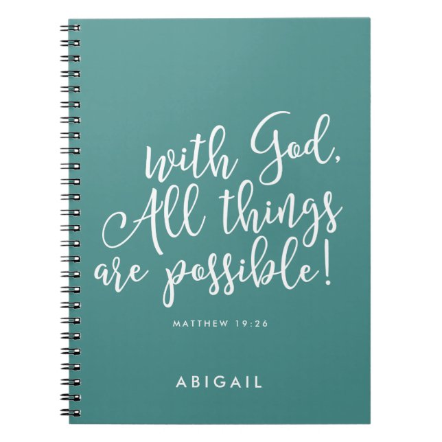 Possible Avec Dieu Journal De Prière Personnalisé (Devant)