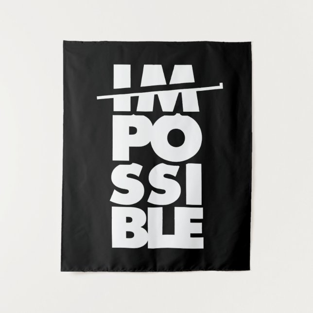 Possible Impossible, motivational words Tapestry (Front)