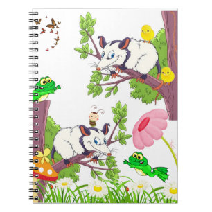Possum Chick Frog Carnet aux champignons papillon