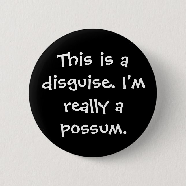 Possum Costume 2 Inch Round Button (Front)