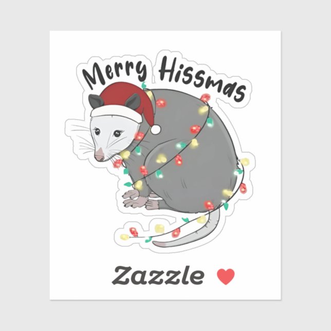 Possum Eat Trash Christmas Lights Merry Hissmass (Sheet)
