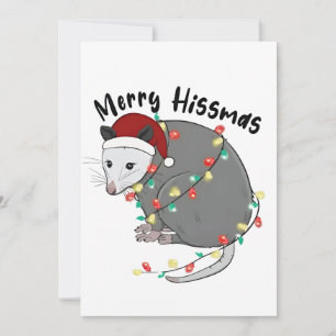 Possum Eat Trash Christmas Lights Merry Hissmass Announcement