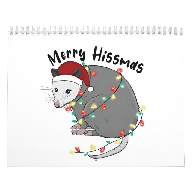 Possum Eat Trash Christmas Lights Merry Hissmass Calendar (Cover)