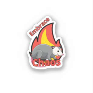 Possum Embrace Chaos & Choose Violence Sticker