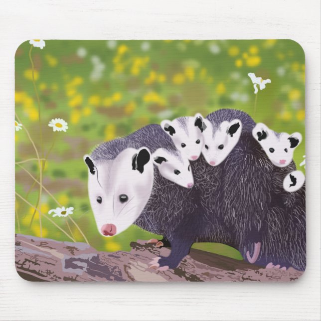 Possum family mouse pad (Front)