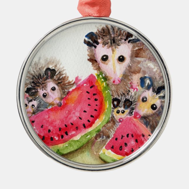Possum Family Picnic Ornament (Front)