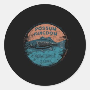 Possum Kingdom State Park Texas Retro Vintage Fish Classic Round Sticker
