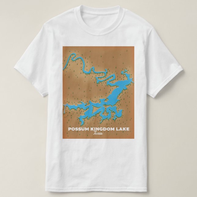 Possum Kingdom Texas map T-Shirt (Design Front)