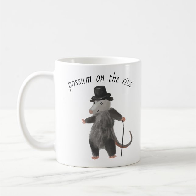 Possum on the Ritz coffee mug (Left)