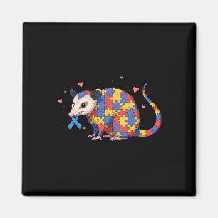 Possum Puzzle Autism Awareness Autistic Womens Men Magnet