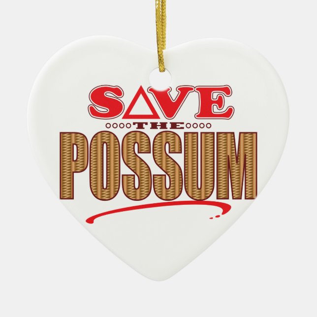 Possum Save Ceramic Ornament (Front)