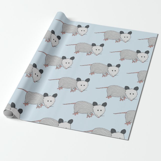 Possum Surprise Wrapping Paper (Unrolled)