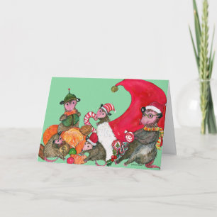 Possums funny Christmas Card, Feasting on Goodies Holiday Card