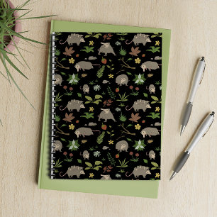 Possums in a Berry Field in Black Premium Notebook
