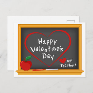 Post a Happy Valentine's Greeting to Teacher  Postcard