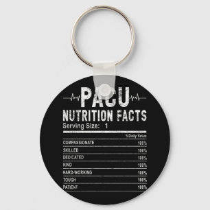 Post-anesthesia care unit nurse Nutrition Facts Keychain