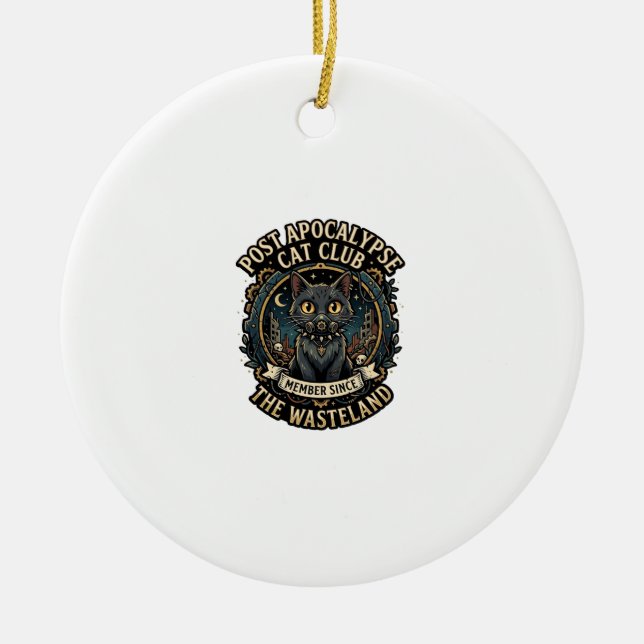 Post Apocalypse Cat Cat Dad Gift Idea - Post Apoca Ceramic Ornament (Front)