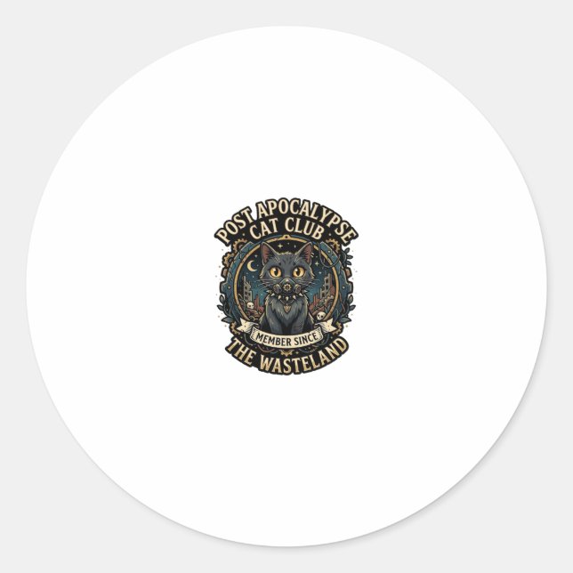Post Apocalypse Cat Cat Dad Gift Idea - Post Apoca Classic Round Sticker (Front)